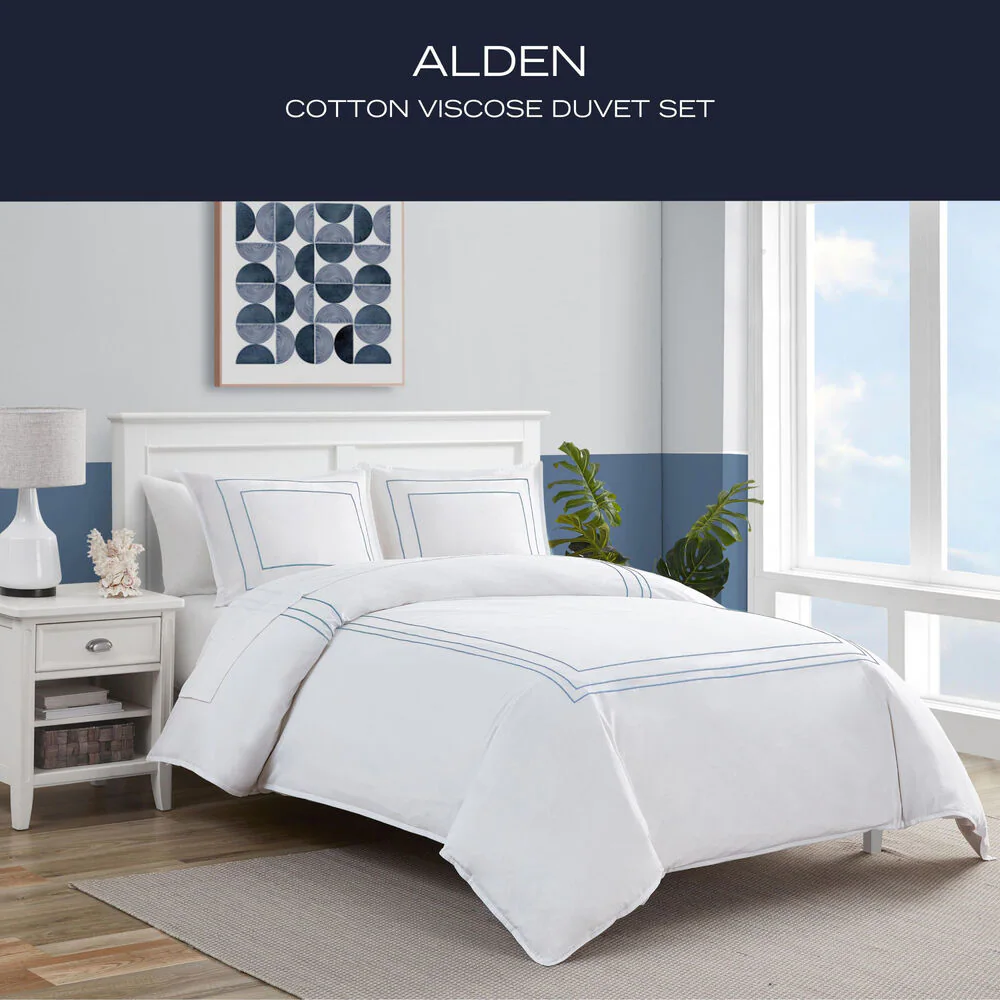 Alden Blue King Duvet Cover Set 5 Alden Blue King Duvet Cover Set