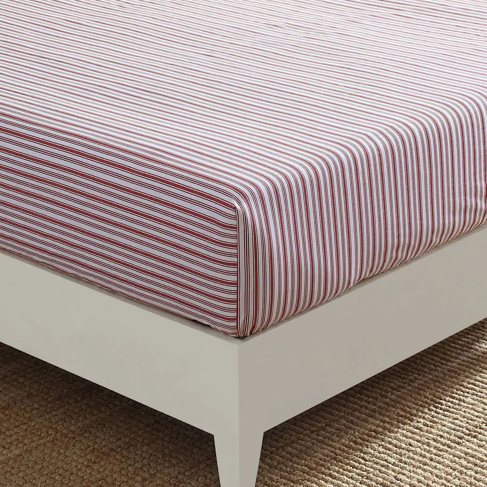 Coleridge Striped Red Full Fitted Sheet 1 Coleridge Striped Red Full Fitted Sheet