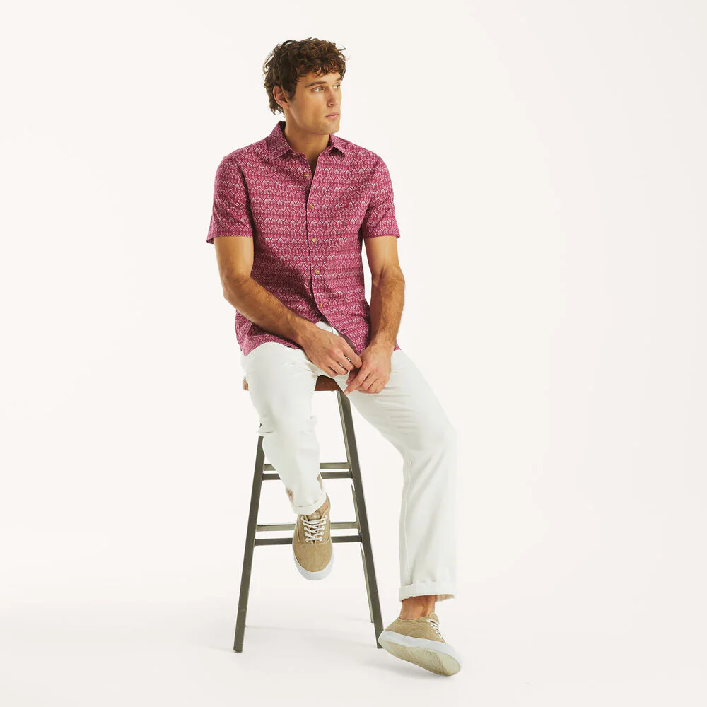 Big & Tall Printed Short-Sleeve Camp Shirt