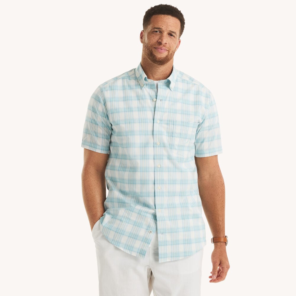 Big & Tall Plaid Short-Sleeve Oxford Shirt