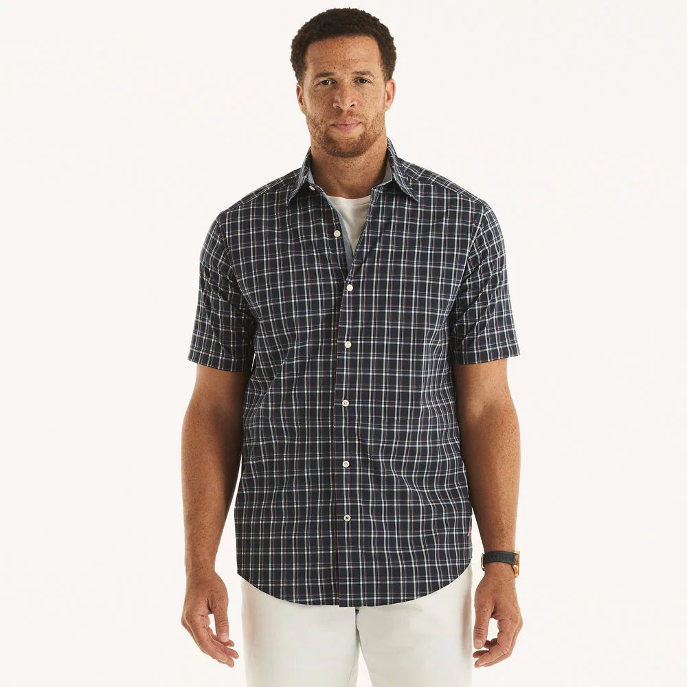 Big & Tall Navtech Classic Fit Plaid Short-Sleeve Shirt