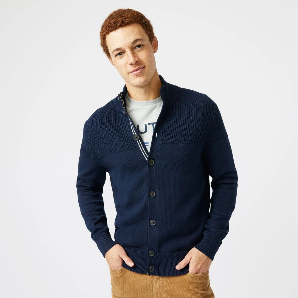 BIG & TALL TEXTURED BUTTON CARDIGAN 1 BIG & TALL TEXTURED BUTTON CARDIGAN