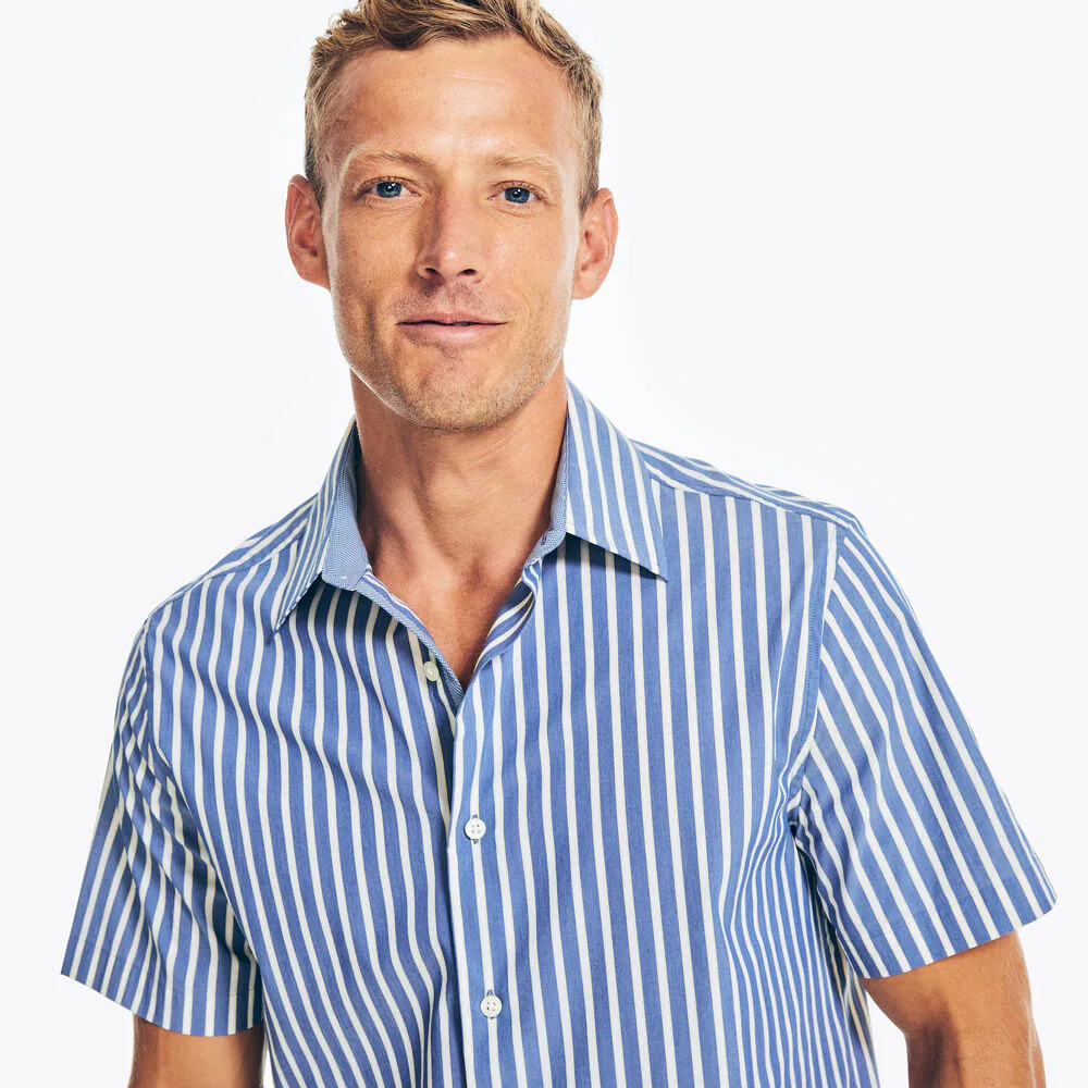 NAVTECH TRIM FIT STRIPED SHORT-SLEEVE SHIRT 1 NAVTECH TRIM FIT STRIPED SHORT-SLEEVE SHIRT