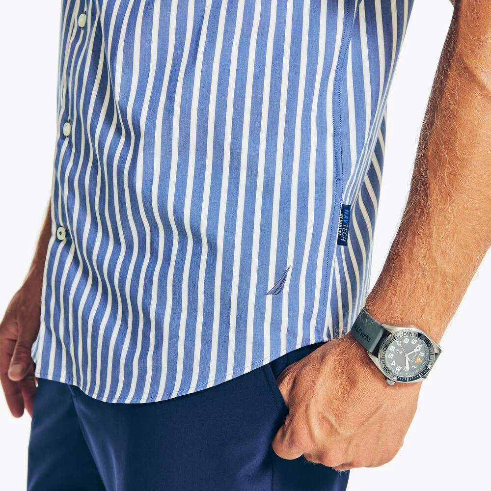 NAVTECH TRIM FIT STRIPED SHORT-SLEEVE SHIRT 4 NAVTECH TRIM FIT STRIPED SHORT-SLEEVE SHIRT