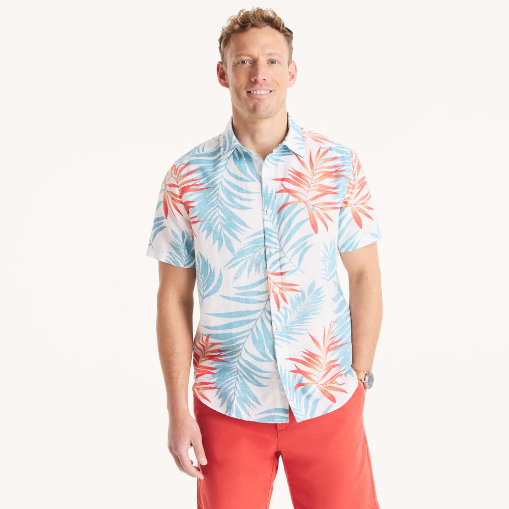 Printed Linen Short-Sleeve Shirt 1 Printed Linen Short-Sleeve Shirt