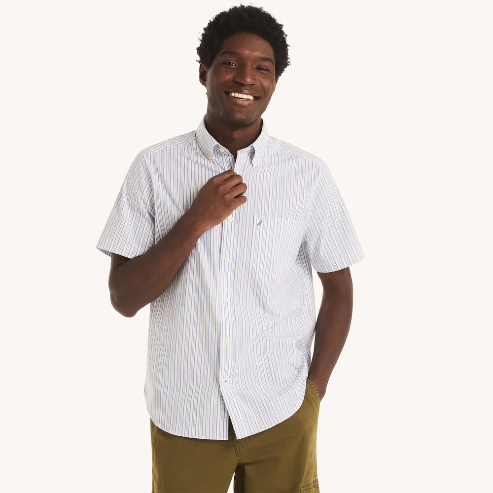Classic Fit Wrinkle-Resistant Striped Short-Sleeve Shirt 1 Classic Fit Wrinkle-Resistant Striped Short-Sleeve Shirt