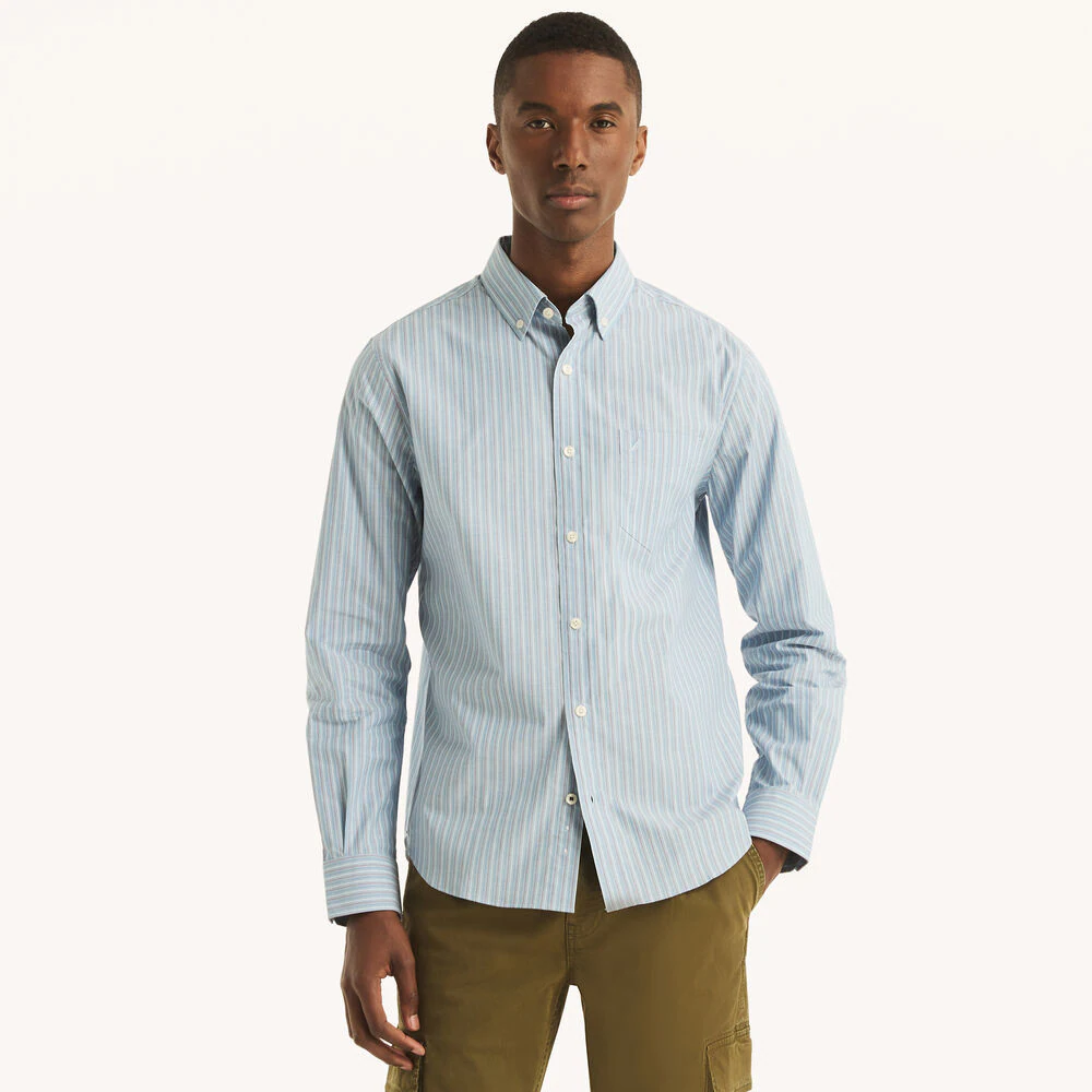 Slim Fit Wrinkle-Resistant Striped Shirt 1 Slim Fit Wrinkle-Resistant Striped Shirt