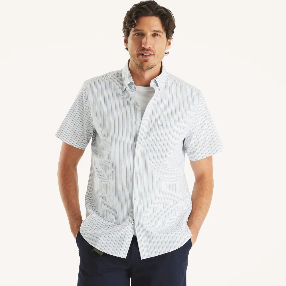 Classic Fit Wrinkle-Resistant Striped Short-Sleeve Shirt 1 Classic Fit Wrinkle-Resistant Striped Short-Sleeve Shirt