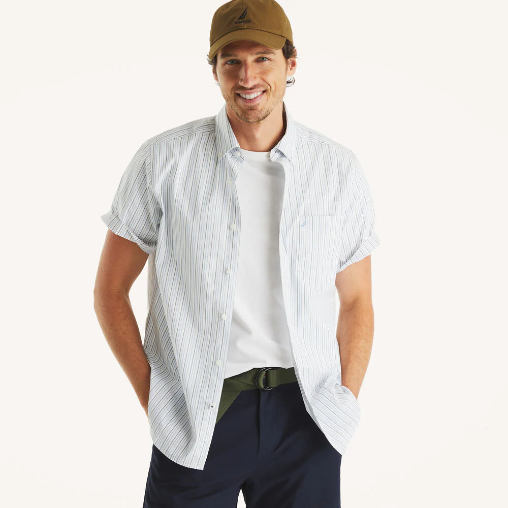 Classic Fit Wrinkle-Resistant Striped Short-Sleeve Shirt 2 Classic Fit Wrinkle-Resistant Striped Short-Sleeve Shirt