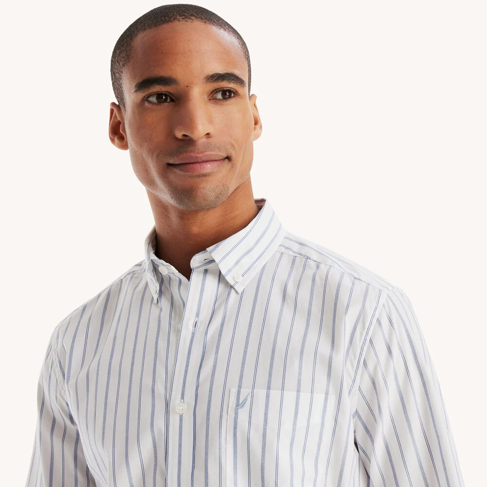 Classic Fit Wrinkle-Resistant Striped Shirt 3 Classic Fit Wrinkle-Resistant Striped Shirt