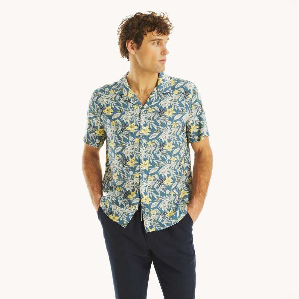 Printed Linen Short-Sleeve Shirt 1 Printed Linen Short-Sleeve Shirt